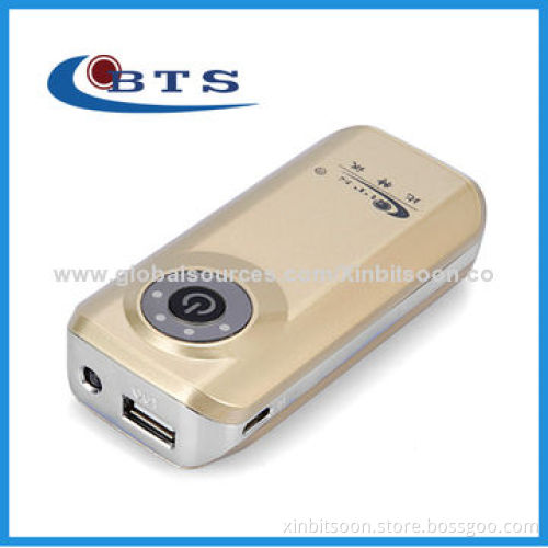 Slim Mobile Power Bank with 4,400mAh Capacity Lithium Battery